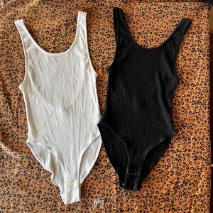 Urban Outfitters Out From Under Ribbed Low Cut Back Bodysuit Bundle